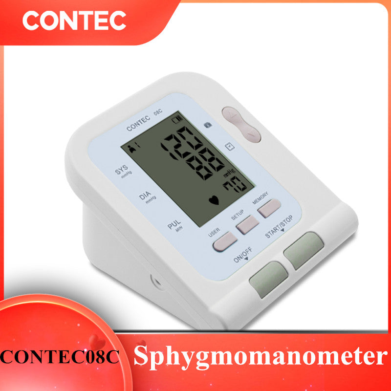 Fully Automatic CONTEC Blood Pressure Monitor Upper Arm Wrist Electronic  Sphygmomanometer Adult Cuff