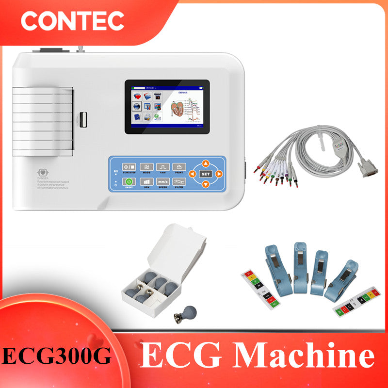 Electrocardiógrafo Portátil de 3 canales con Impresora térmica ECG300G -  Logarsalud