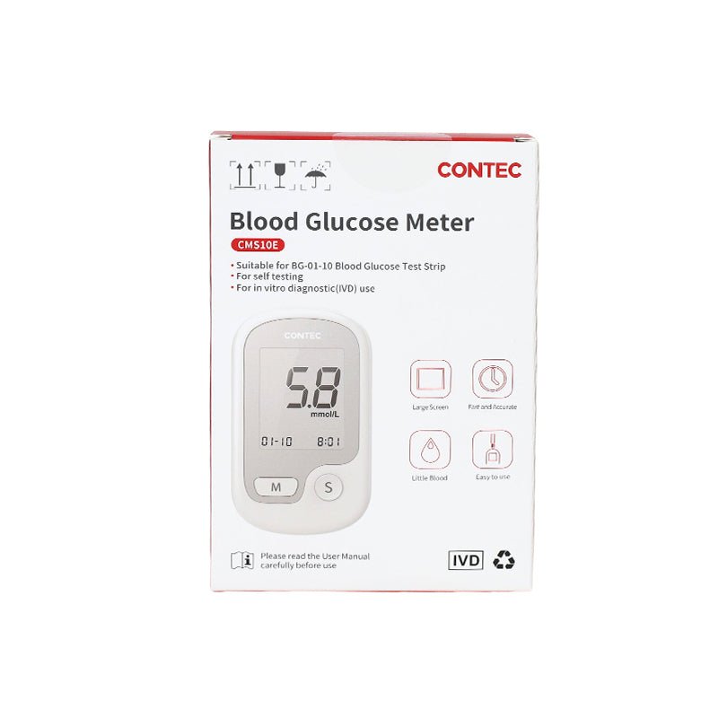 CMS10E Blood Glucose Meter Kit Glucometer Diabetes Sugar Monitor +50Test Strips