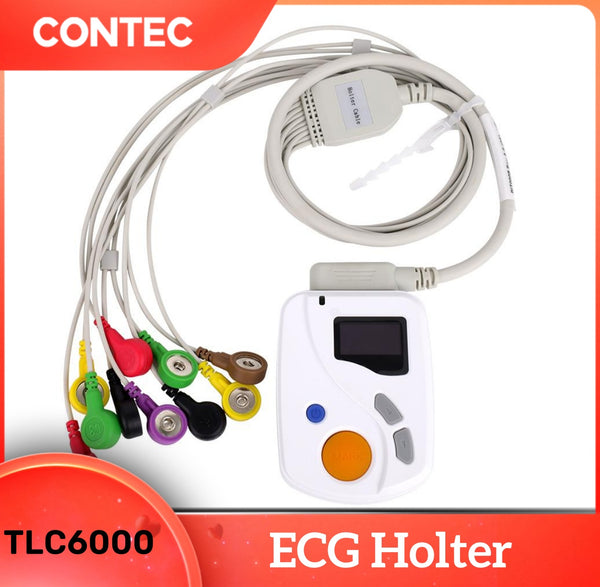 TLC6000 Dynamic 12 Channel 24 hours ECG/EKG Holter Recorder Systems Monitor Software Analyzer