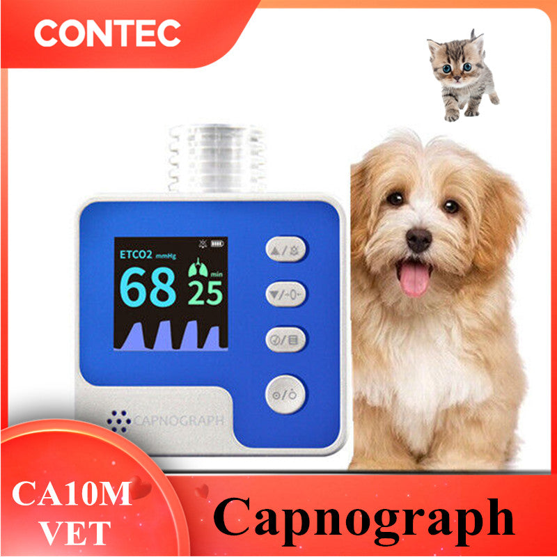 CONTEC CA10M Mainstream ETCO2 Capnograph Respiration Rate End-tidal CO2 Monitor for human and animals
