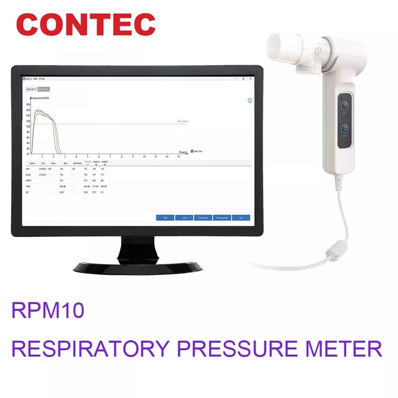 CONTEC RPM10 RESPIRATORY PRESSURE METER respiratory muscle MIP MEP PC software