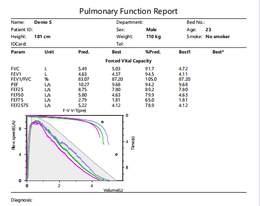 SP80B Digital Spirometer Lung Function Breathing Pulmonary Diagnostic