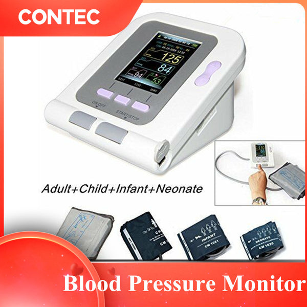 CONTEC Digital Blood Pressure Monitor CONTEC08A+Neonatal/Pediatrics/Child/Adult  4cuffs