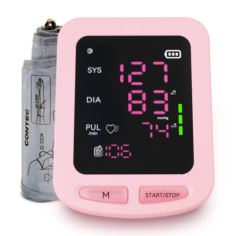 CONTEC08E LED Voice Broadcasting Blood Pressure Monitor Wrist Bp Monitor Large Display Machine Adjustable Wrist Cuff 8.7-12.6 inch