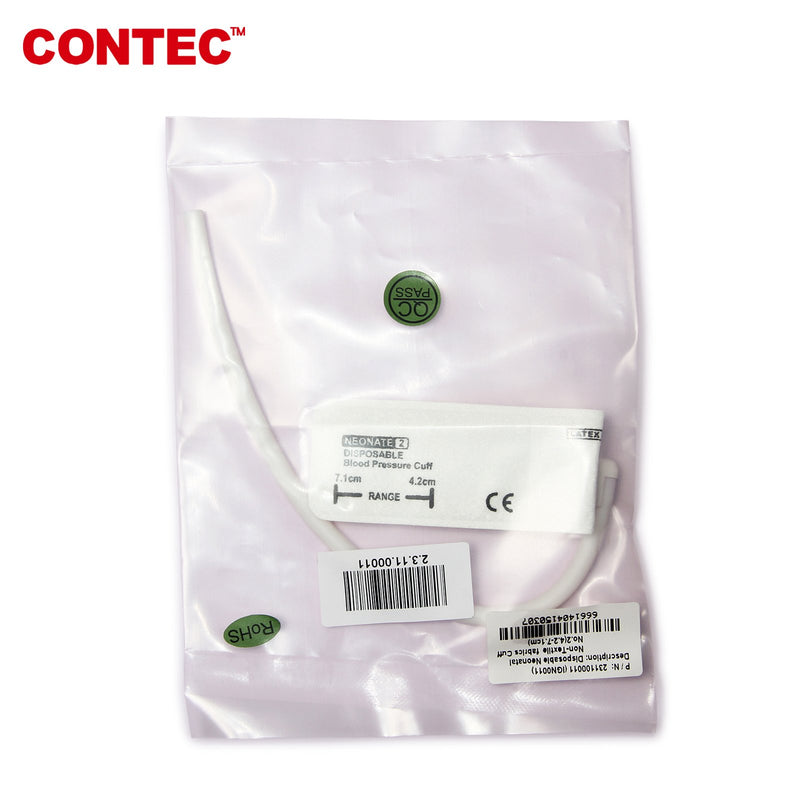 CONTEC Upper Arm Neonate/Pediatric BP Cuff Disposable  4.2-7.1CM (Veterinary Dog/Cat Cuff) - contechealth