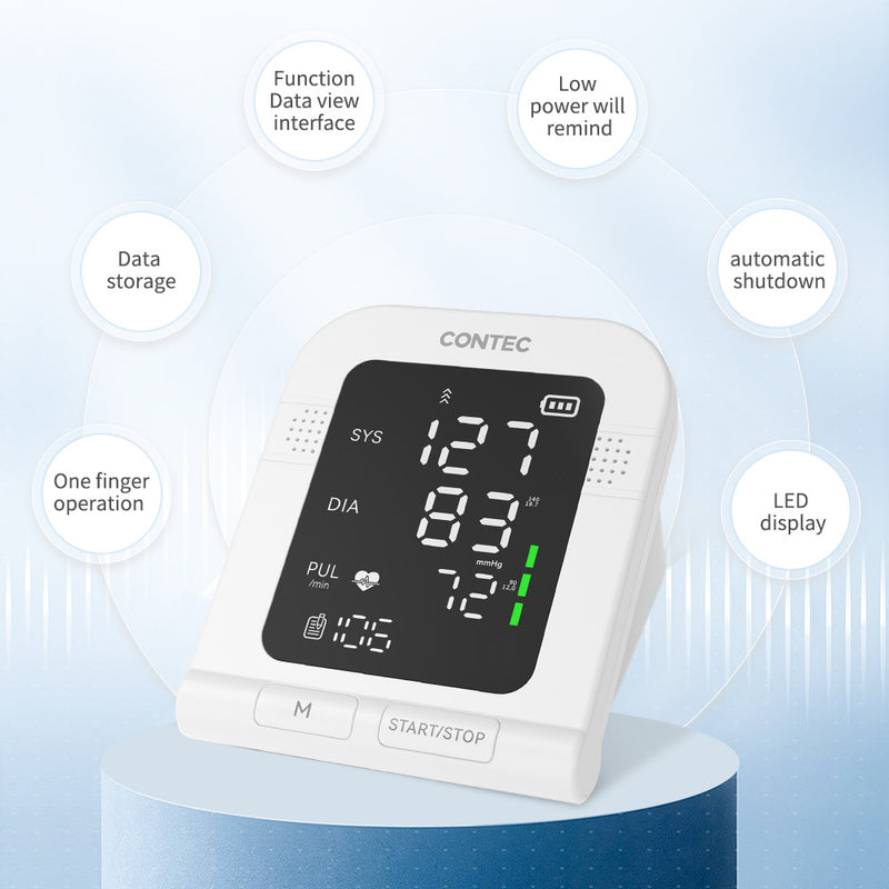 Fully Automatic CONTEC Blood Pressure Monitor Upper Arm Wrist Electronic  Sphygmomanometer Adult Cuff