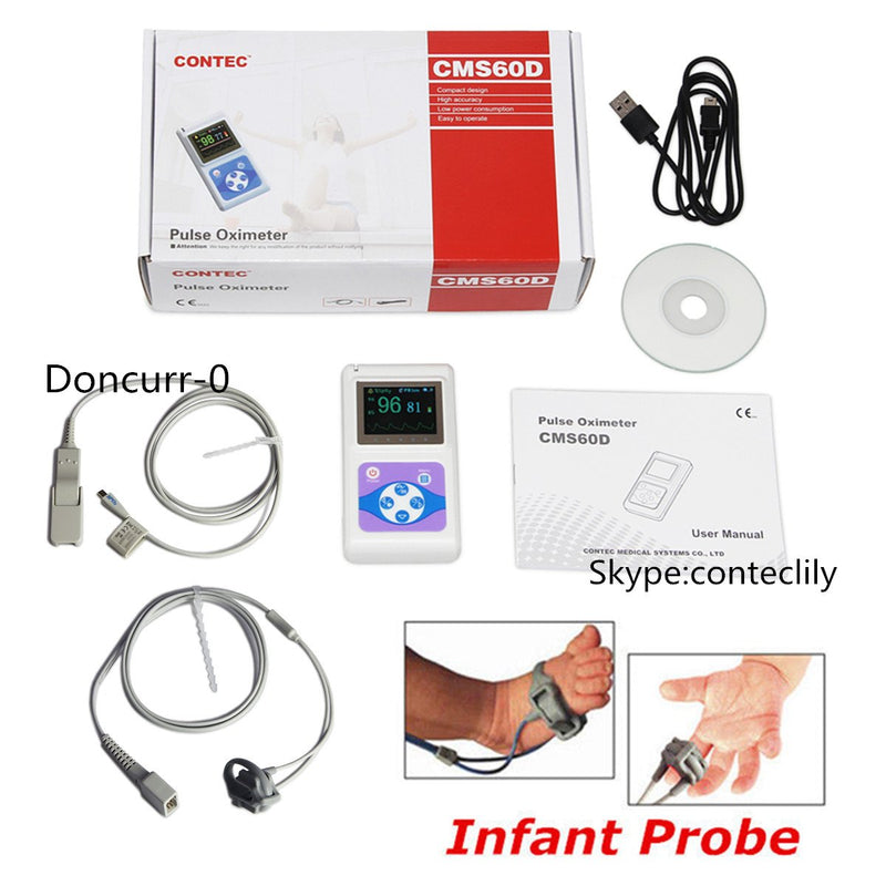 CONTEC CMS60D Moniteur Spo2 d'oxymètre de pouls pour enfants néonatals