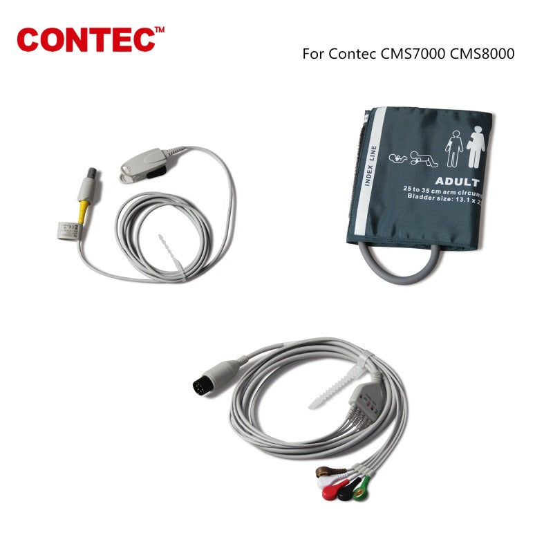 Pulse Oximeter, ECG, and Blood Pressure Cuff  for Contec CMS 7000 CMS8000 - contechealth
