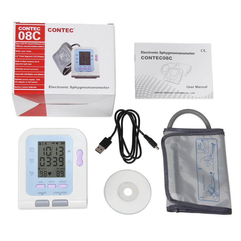 US stock CONTEC Digital Blood pressure monitor Contec08A+SPO2 Sensor w