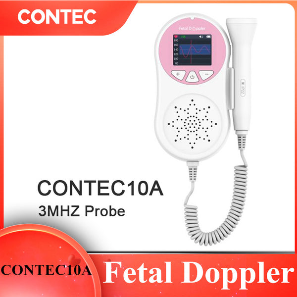New Fetal Doppler CONTEC10A Baby Heart Beat Monitor Color LCD with