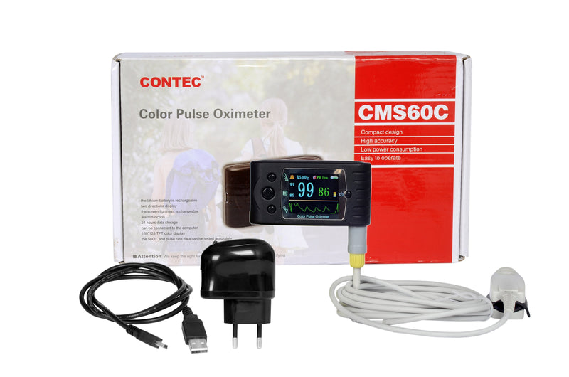 CMS60C Portable Pulse Oximeter OLED Spo2 PR Monitor Alarm/Software - contechealth