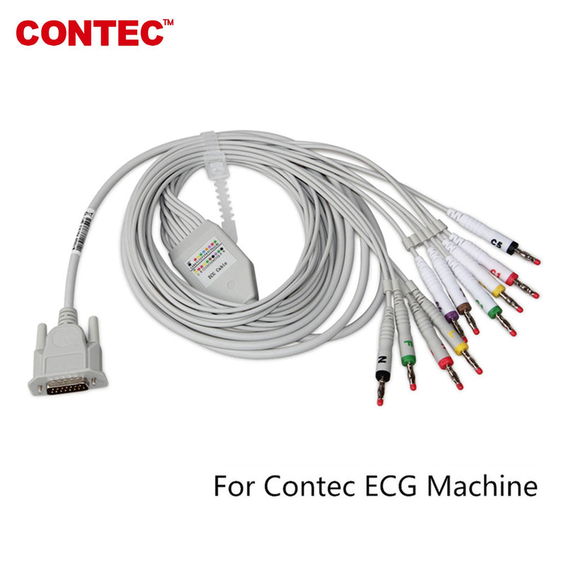 A type 12-Lead ECG cable For CONTEC ECG Machine electrocardiograph, Banana plug - contechealth