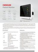 NEW CMS9100 12.1'' color TFT LCD Screen Patient Monitor ECG, RESP, SpO2, PR, NIBP, dual-channel TEMP