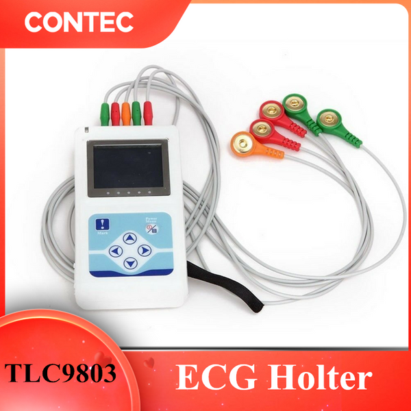 TLC9803 Dynamic ECG Machine Portable 3 Lead Electrocardiograph Handheld EKG  Monitor 24 Hour HR Analyzer Recorder System CE FDA From Ec Med, $168.7